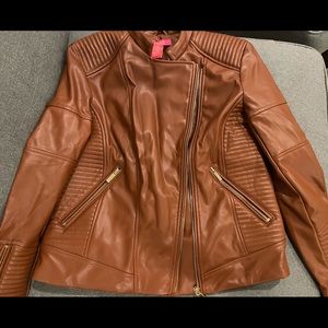 Catherine malandrino faux leather jacket